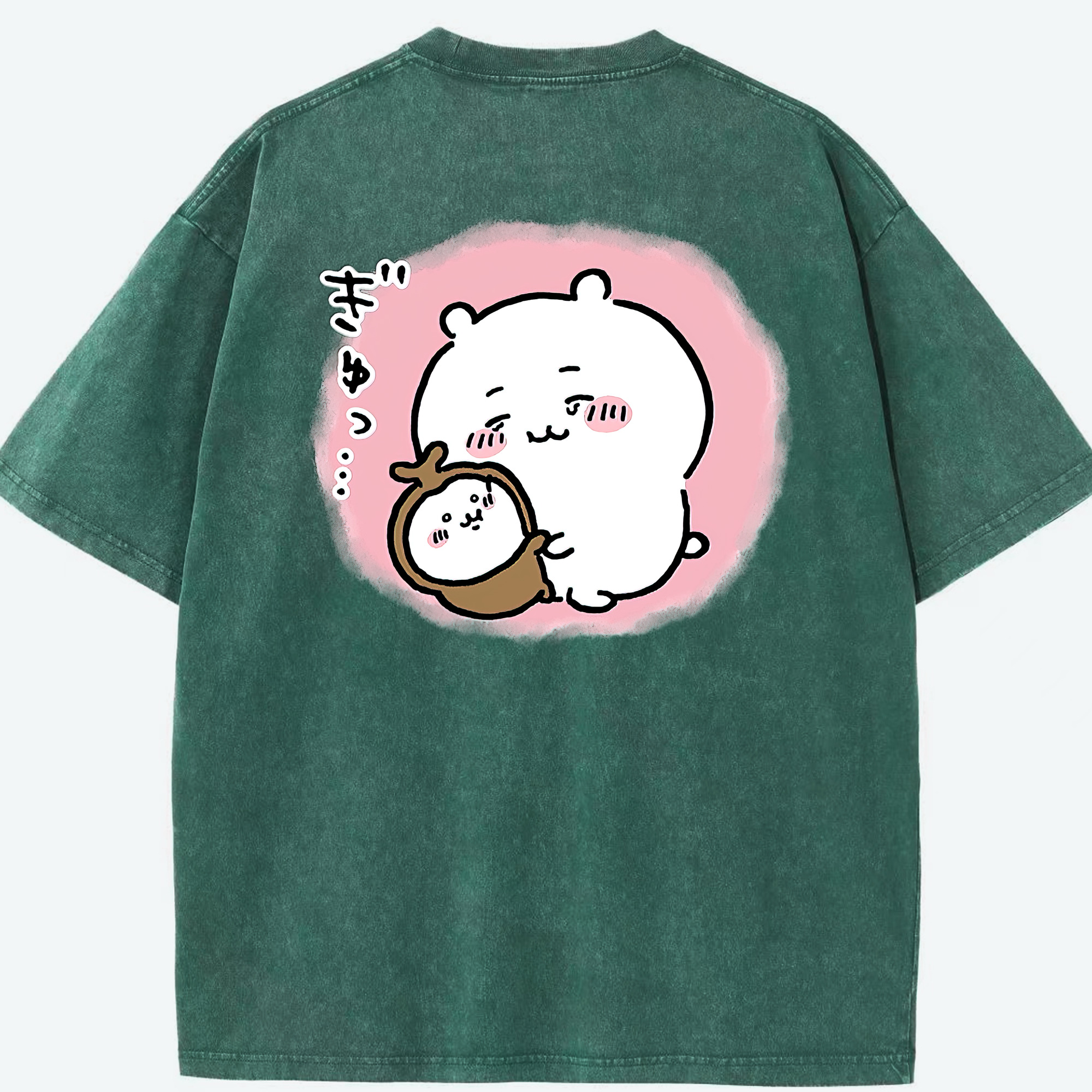 （画像用） ちいかわ ちいかわ Chii-kawa chiikawa 綿100% ヴィンテージ風 半袖Tシャツ（背面プリント）